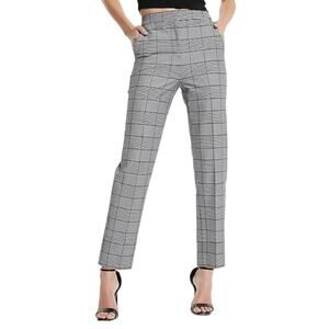 Express Black‎ And White Plaid Straight Leg Pants Size 0